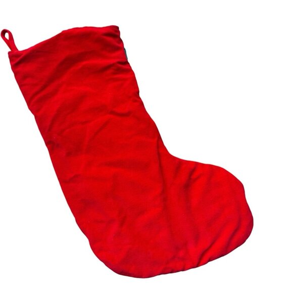 Vintage Christmas Stocking Santa Reindeer Elf Santa 3D Embroidered Rare 11"x 17" - Picture 5 of 8